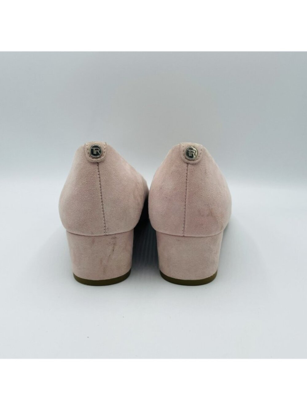 Taryn Rose Womens Heels Size 6.5 B Pink Suede Leather Babs Slip on Shoes Pumps - Picture 8 of 12